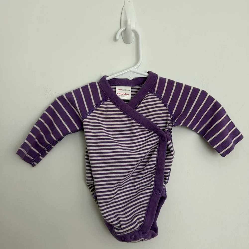 Hanna Andersson Baby Kids One Pieces Purple Blue 100% Organic Cotton 2 Piece